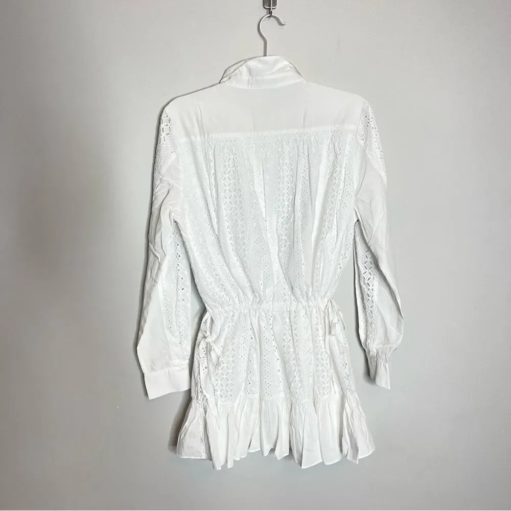 $250 Thakoon White button up lace tunic dress NWT size 6